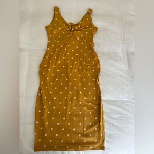 Old Navy Mustard Yellow Polka Dot Midi Dress